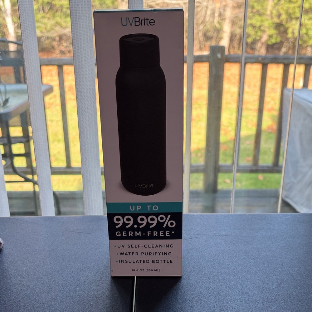 UVBrite Black Insulated Bottle